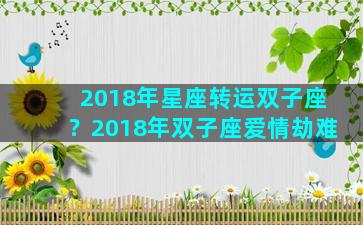 2018年星座转运双子座？2018年双子座爱情劫难