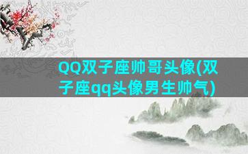 QQ双子座帅哥头像(双子座qq头像男生帅气)