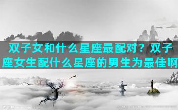 双子女和什么星座最配对？双子座女生配什么星座的男生为最佳啊