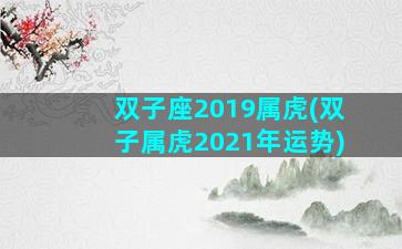 双子座2019属虎(双子属虎2021年运势)