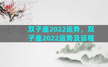 双子座2022运势，双子座2022运势及运程