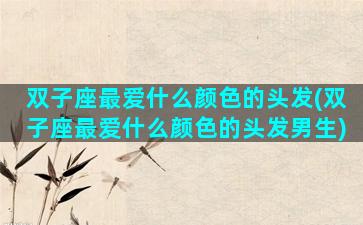 双子座最爱什么颜色的头发(双子座最爱什么颜色的头发男生)