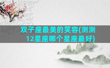 双子座最美的笑容(测测12星座哪个星座最好)