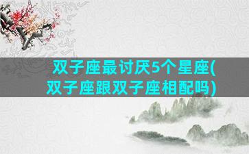 双子座最讨厌5个星座(双子座跟双子座相配吗)