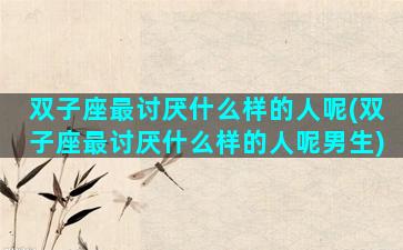 双子座最讨厌什么样的人呢(双子座最讨厌什么样的人呢男生)