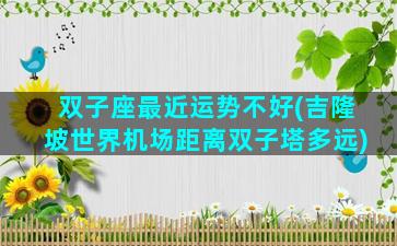 双子座最近运势不好(吉隆坡世界机场距离双子塔多远)