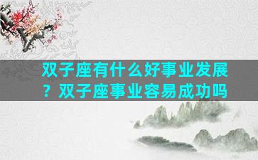 双子座有什么好事业发展？双子座事业容易成功吗