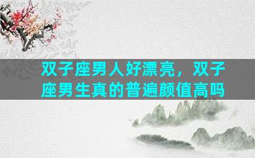 双子座男人好漂亮，双子座男生真的普遍颜值高吗