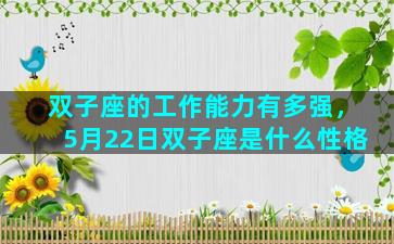 双子座的工作能力有多强，5月22日双子座是什么性格