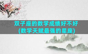 双子座的数学成绩好不好(数学天赋最强的星座)