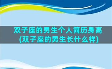 双子座的男生个人简历身高(双子座的男生长什么样)