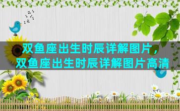 双鱼座出生时辰详解图片，双鱼座出生时辰详解图片高清