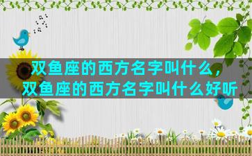 双鱼座的西方名字叫什么，双鱼座的西方名字叫什么好听