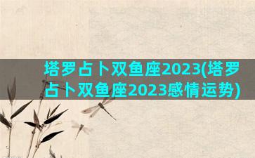 塔罗占卜双鱼座2023(塔罗占卜双鱼座2023感情运势)