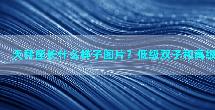 天秤座长什么样子图片？低级双子和高级双子是什么