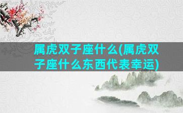 属虎双子座什么(属虎双子座什么东西代表幸运)