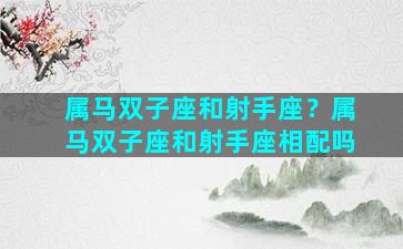 属马双子座和射手座？属马双子座和射手座相配吗