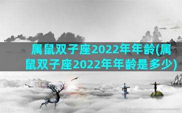 属鼠双子座2022年年龄(属鼠双子座2022年年龄是多少)