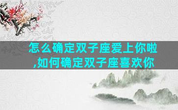 怎么确定双子座爱上你啦,如何确定双子座喜欢你