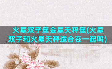 火星双子座金星天秤座(火星双子和火星天秤适合在一起吗)