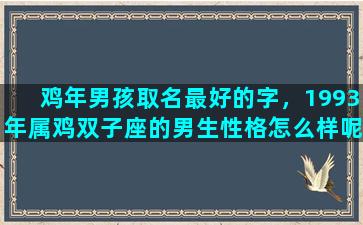 鸡年男孩取名最好的字，1993年属鸡双子座的男生性格怎么样呢喜欢什么样的女生